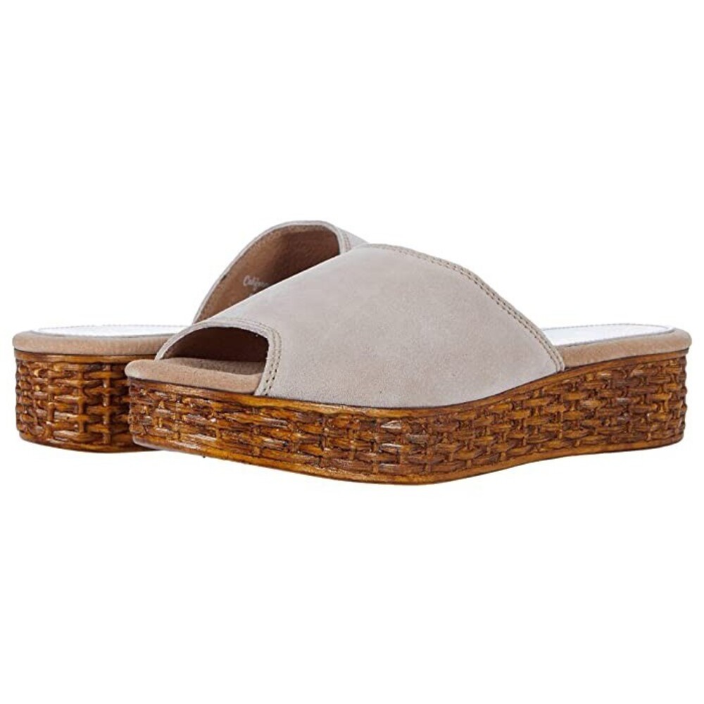 Californians Margot Sandal Women Us 6 Gray Suede Slip On Flatform Slides Jobb737
